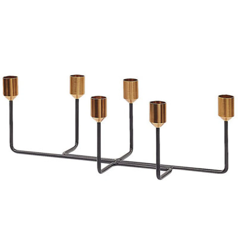 Image of Beliani Candle Holder Bangka Metal 12cm Black