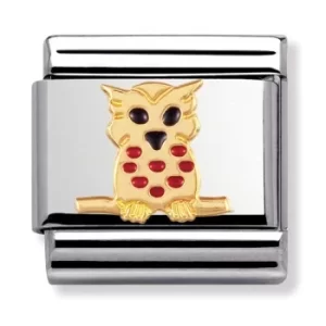Image of Nomination CLASSIC Gold Animals Owl Charm 030211/10