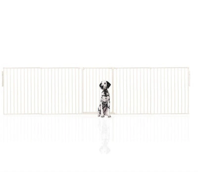 Image of Bettacare Premium Extra Tall Multi Panel Flexible Dog Barrier, Up To 370Cm Wide, White, 105Cm Tall