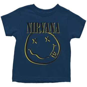 Image of Nirvana - Inverse Smiley Kids 12 Months T-Shirt - Blue