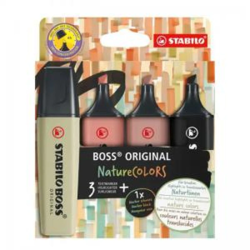 Image of STABILO 70/4-2-3 Highlighter BOSS Original NatureCOLORS 4 Pack 70/4-2-3
