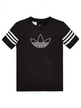 Image of Adidas Originals Childrens Outline Short Sleeve T-Shirt - Black