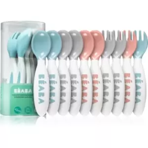 image of Beaba Beaba Set cutlery from 2 years of age old pink+airy green+light mist 10 pc