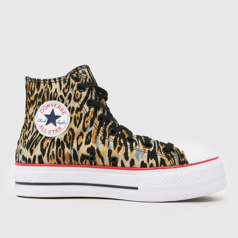 Image of Converse All Star Lift Leopard Trainers in Print Print UK 4 (EU 36½)