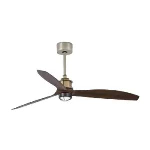 image of Just LED Old Gold, Wood Ceiling Fan with DC Smart Motor - Remote Included, 3000K