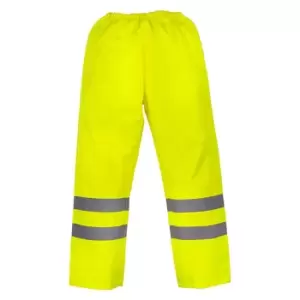 Image of Yoko Mens Hi-Vis Waterproof Contractor Over Trousers (Pack of 2) (3XL) (Hi-Vis Yellow)