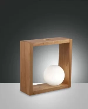 Image of Kark LED Table Lamp Oak Glass