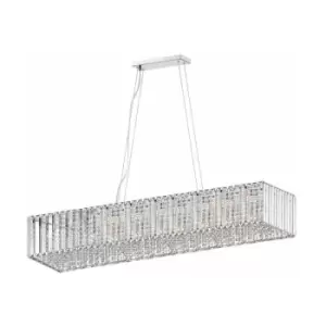 image of Impex Diore 11 Light Oblong Chrome Crystal