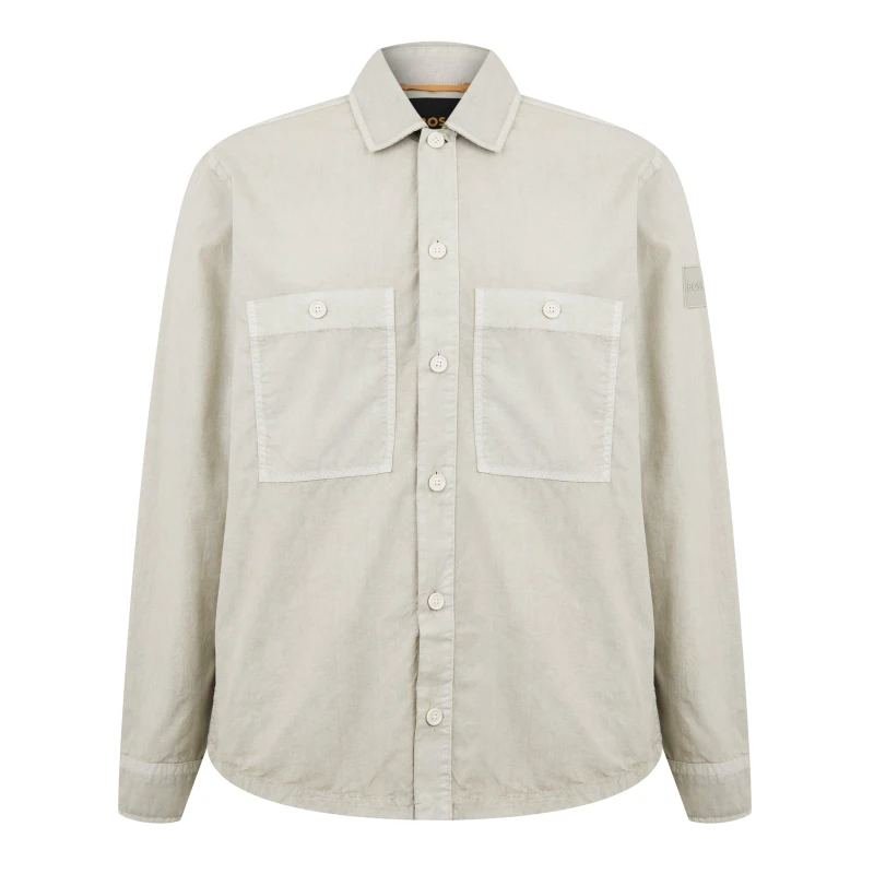 Image of BOSS Orange Locky Cotton Shirt - M Beige Shirts male 50519473-271 M