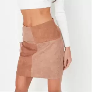 Missguided Colourblock Cord Mini Skirt - Brown