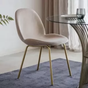 Image of Crossland Grove Bury Chair Oatmeal Velvet (Set of 2)