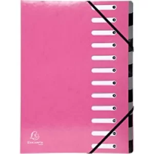 image of Iderama Multipart File Harmonika A4, 12 Sections, Pink, Pack of 6