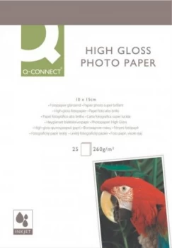Image of Q-Connect Photo Paper High Gloss Paper 10X15CM 260G P25