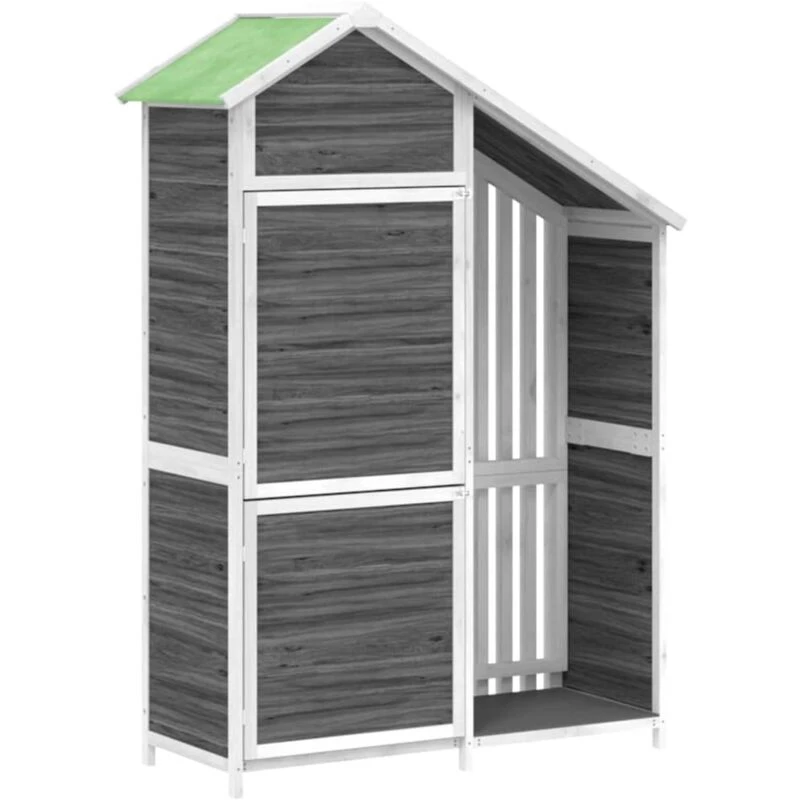 Image of VIDAXL Garden Tool Shed Grey 120x53.5x170cm Solid Wood Pine Vidaxl 172247