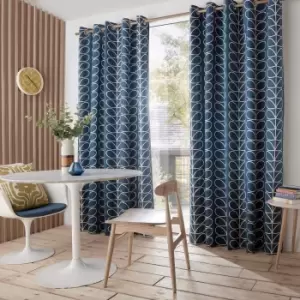 Image of Orla Kiely Linear Stem Curtains, 117 x 183cm, Whale