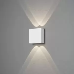 image of Chieri Outdoor Modern Up Down Wall Lamp White 2x 2 LED, IP54