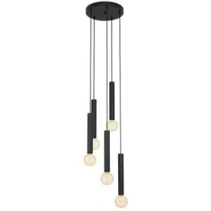 Image of Netlighting Cortenova 5 Lamp Cluster Pendant Ceiling Light Black