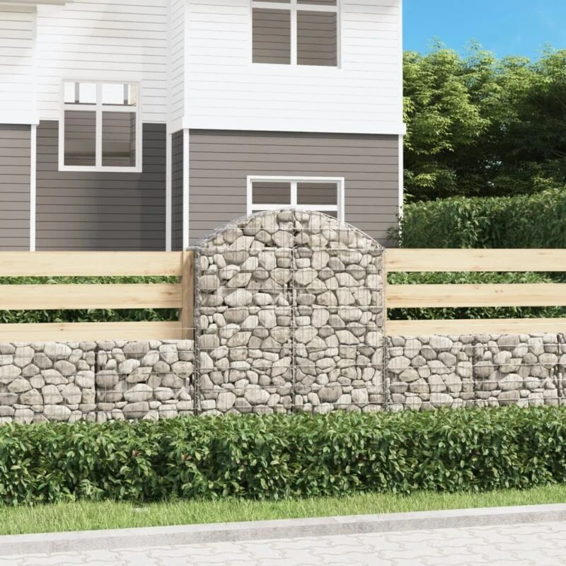 Image of VIDAXL Arched Gabion Basket 100x30x120/140cm Galvanised Iron Vidaxl 8720845650896