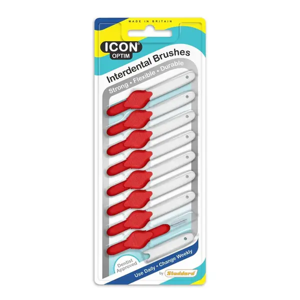 image of Icon Optim 0.5mm Red Interdental brush 6Pcs