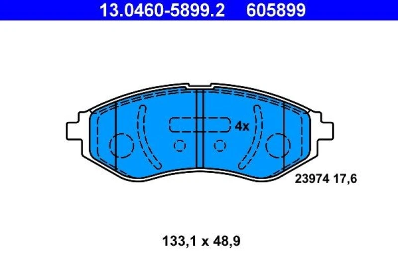 Image of ATE 13.0460-5899.2 Brake pad set excl. wear warning contact Brake Pad Set,disc brake (402)