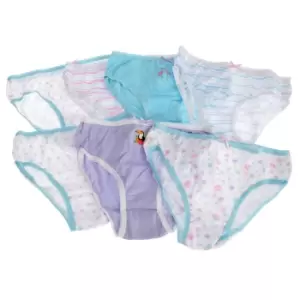 image of Childrens Girls Cotton Briefs (7 Pairs) (2-3 Years) (White/Blue/Pink)