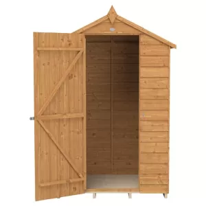 Image of Forest Garden 4 x 3ft Small Apex Overlap Dip Treated Windowless Shed with Assembly