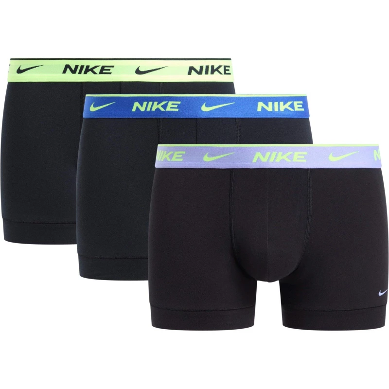 Image of Nike 3 Pack Everyday Cotton Trunks Mens Blu/Vlt/Gry WB male Large