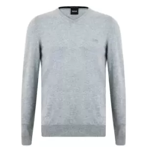 Image of Boss Baram-L V Neck Sweater - Silver