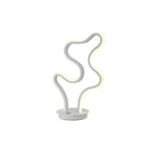 Marea Dimmable Integrated LED Table Lamp, Sandblasted White