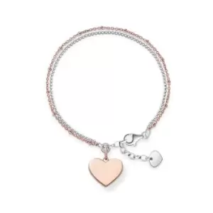 image of Thomas Sabo Love Bridge Double Strand Heart Bracelet LBA0102-415-12