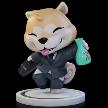 Image of Quantum Mechanix Qrew Art Vinyl - Salaryman Shiba Inu