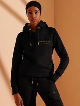 Image of Superdry Established Hoodie, Black, Size 6, Women