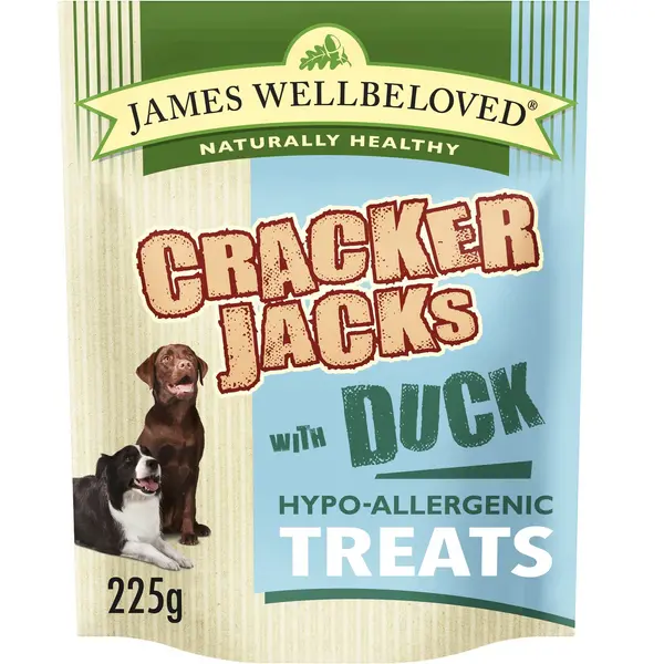 image of James Wellbeloved Crackerjack Duck Dog Treats 225g