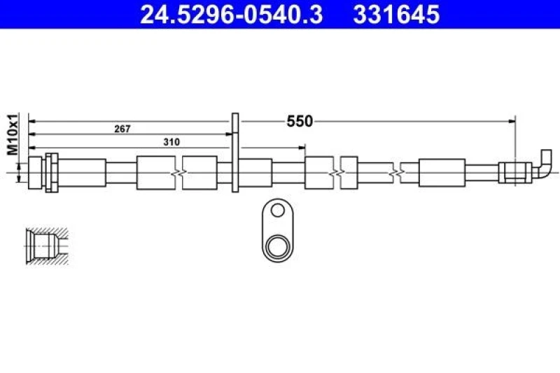 Image of Brake hose ATE 24.5296-0540.3