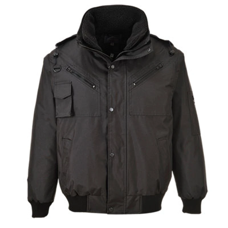 Image of Oxford Weave 300D 4 in 1 Waterproof Bomber Jacket F465BKRXXXL Colour: Black