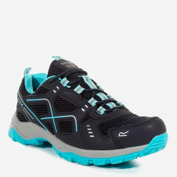 image of Regatta Womens Vendeavour Waterproof Lace Up Walking Shoes UK Size 7 (EU 41) Navy/Amazonite RWF785-M9V-7