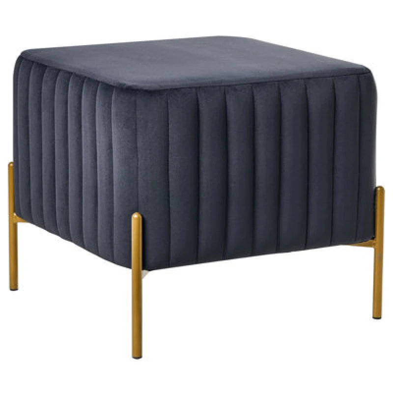 Image of Beliani Footstool Utah Velvet Black