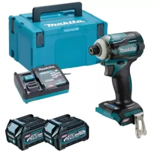 image of TD001GD201 40V xgt Brushless Impact Driver with 2x 2.5Ah Batteries, Charger & Case - n/a - Makita