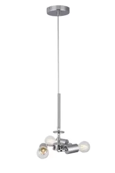 Image of Baymont Polished Chrome 3m 3 Light E27 Universal Ceiling Pendant, Suitable For A Vast Selection Of Shades