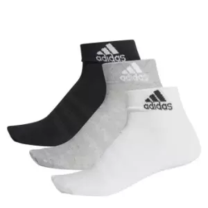 Image of adidas Lite Ankle Socks 3 Pack Womens - Grey