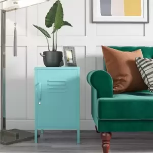 Image of Cache Metal Locker End Table Bedside Nightstand Mint By Novogratz