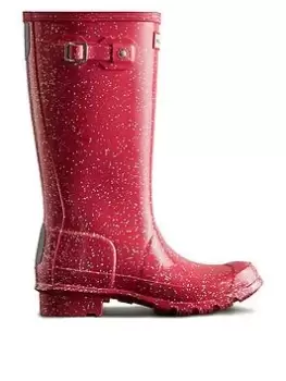 Image of Hunter Original Kids Giant Glitter Wellington Boots, Red, Size 12 Younger