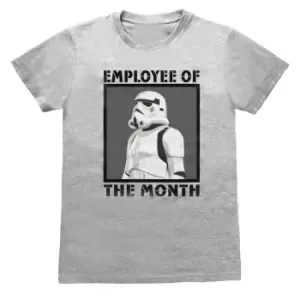 Image of Star Wars Unisex Adult Employee Of The Month Stormtrooper T-Shirt (L) (Grey Heather)