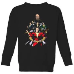 image of Shazam Team Up Kids Sweatshirt - Black - 11-12 Years