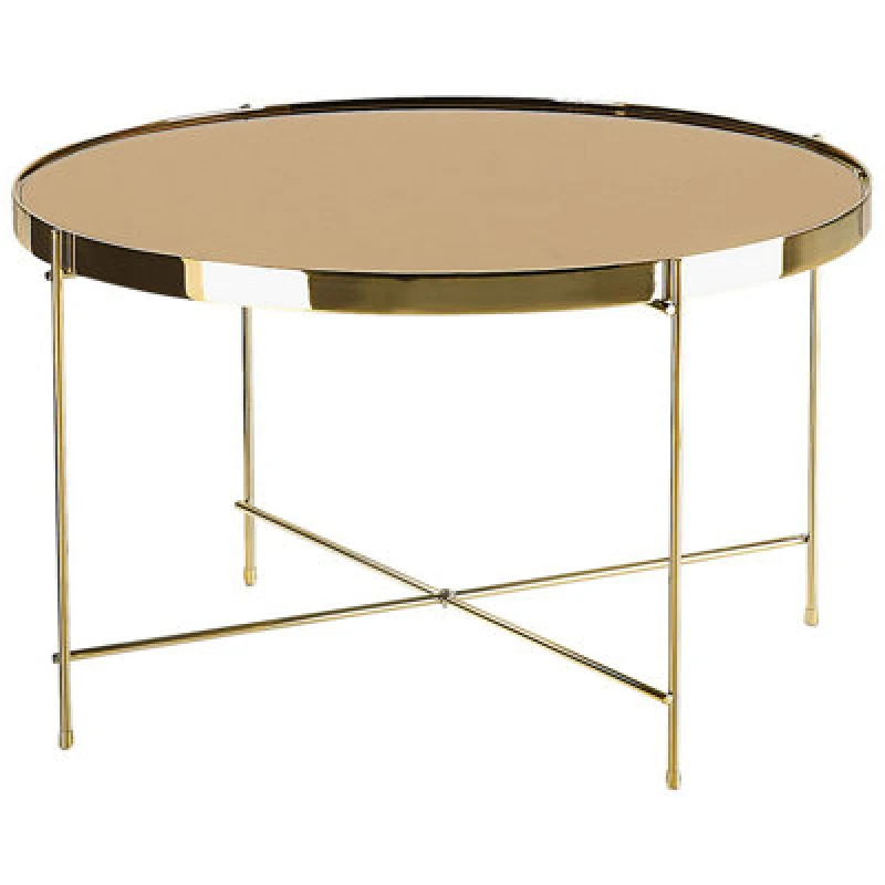 Image of Beliani Coffee Table Lucea Tempered Glass Gold