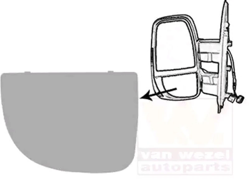 Image of VAN WEZEL 2817831 Wing Mirror Glass * HAGUS * Left, Lower Section Mirror Glass,outside mirror (1914)