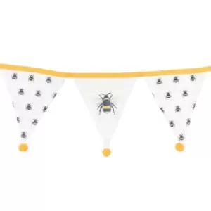 image of White Alternating Bee Print Bunting