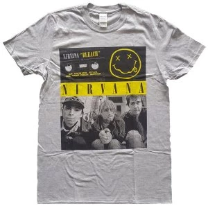 Image of Nirvana - Bleach Cassettes Unisex Large T-Shirt - Grey