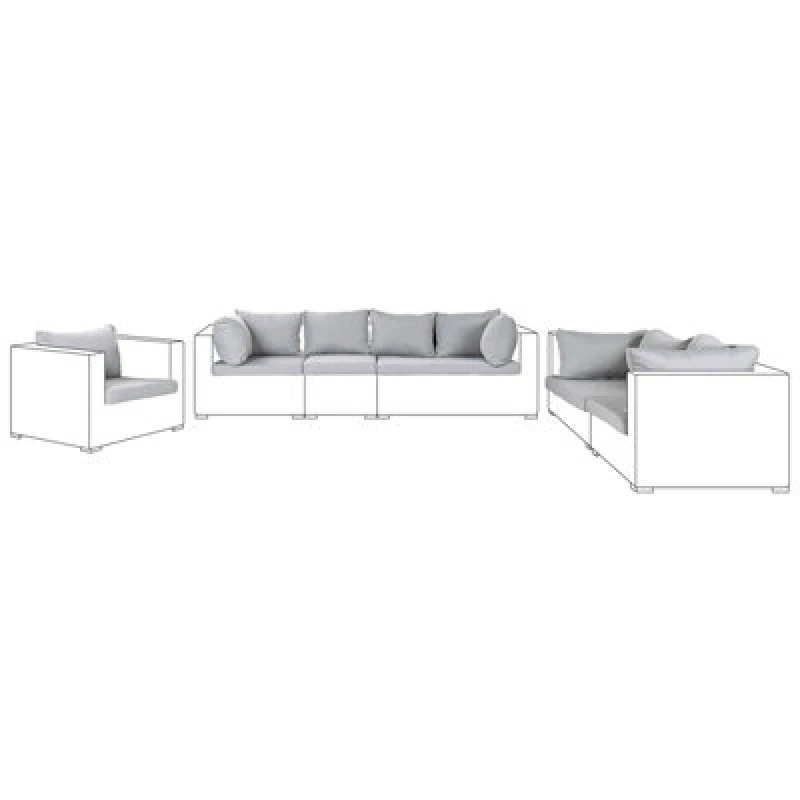 Image of Beliani Outdoor Cushion Cover Set Maestro Ii Grey