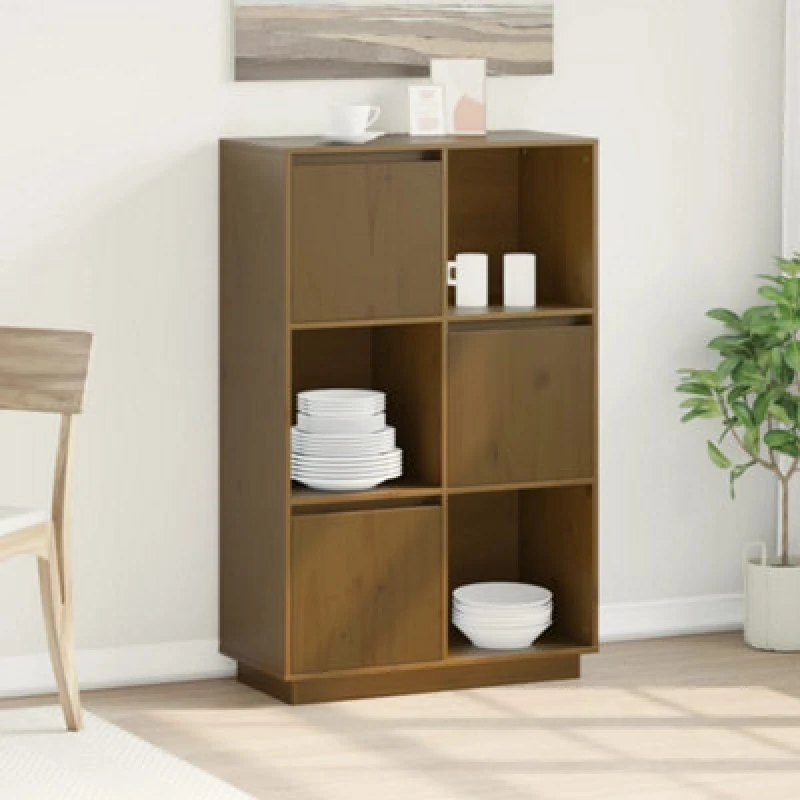 Image of VIDAXL Vidaxl - Highboard Honey Brown 74x35x117cm Solid Wood Pine 8720286923481